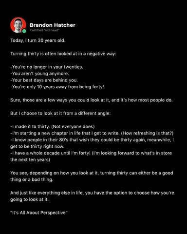 _brandonhatcher Instagram post about Aging