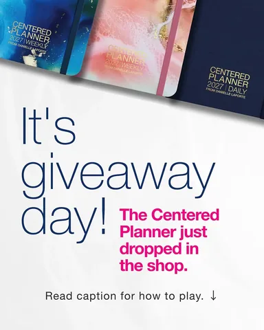 daniellelaporte Instagram post about Centered Planner giveaway