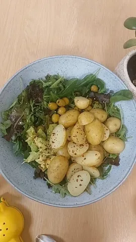 healthwithnora Instagram post about Leafy greens and potato salad