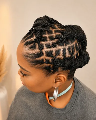 iamjafaea Instagram post about Loc updo