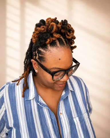 iamjafaea Instagram post about Petal loc updo