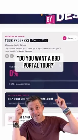 jameswedmore Instagram post about Business By Design portal
