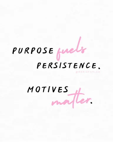 marieforleo Instagram post about Purpose and motivation