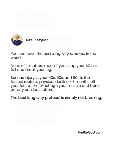 olliethompsonhealth Instagram post about Injury prevention