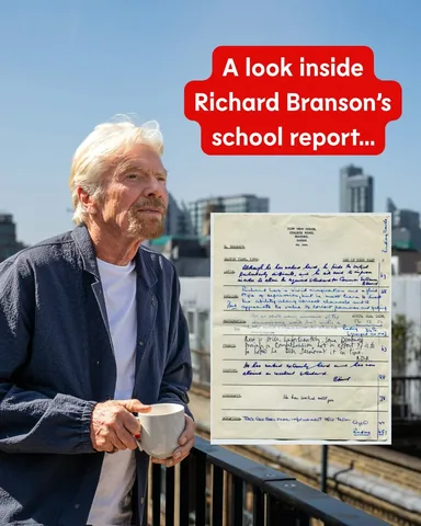 richardbranson Instagram post about Alternative education and entrepreneurship