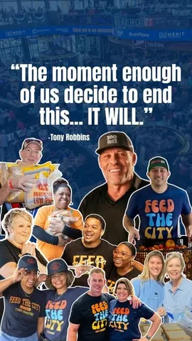 tonyrobbins Instagram post about Food insecurity philanthropy