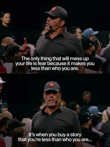tonyrobbins Instagram post about Overcoming fear