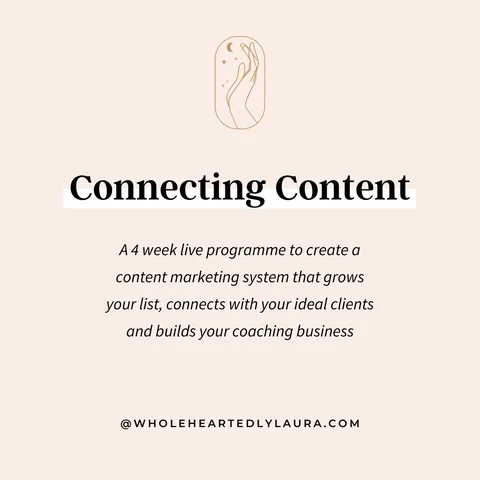 wholeheartedlylaura Instagram post about Connecting Content programme